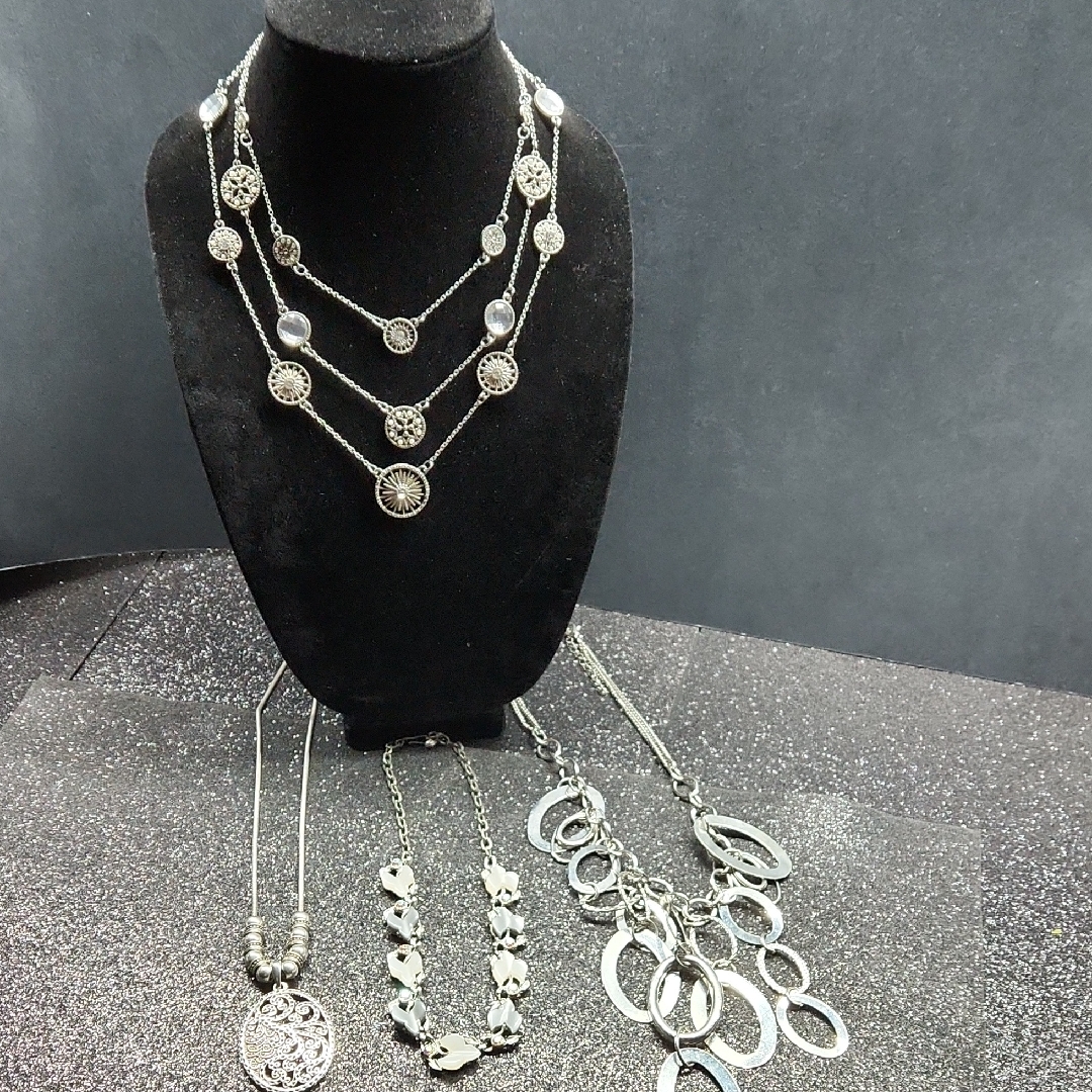 Silver-Tone Multi Necklace Lot